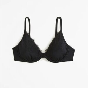 Abercrombie & Fitch Black Lace and Satin Underwire Bralette
